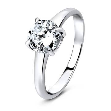 Round CZ Silver Rings SCR-8-01